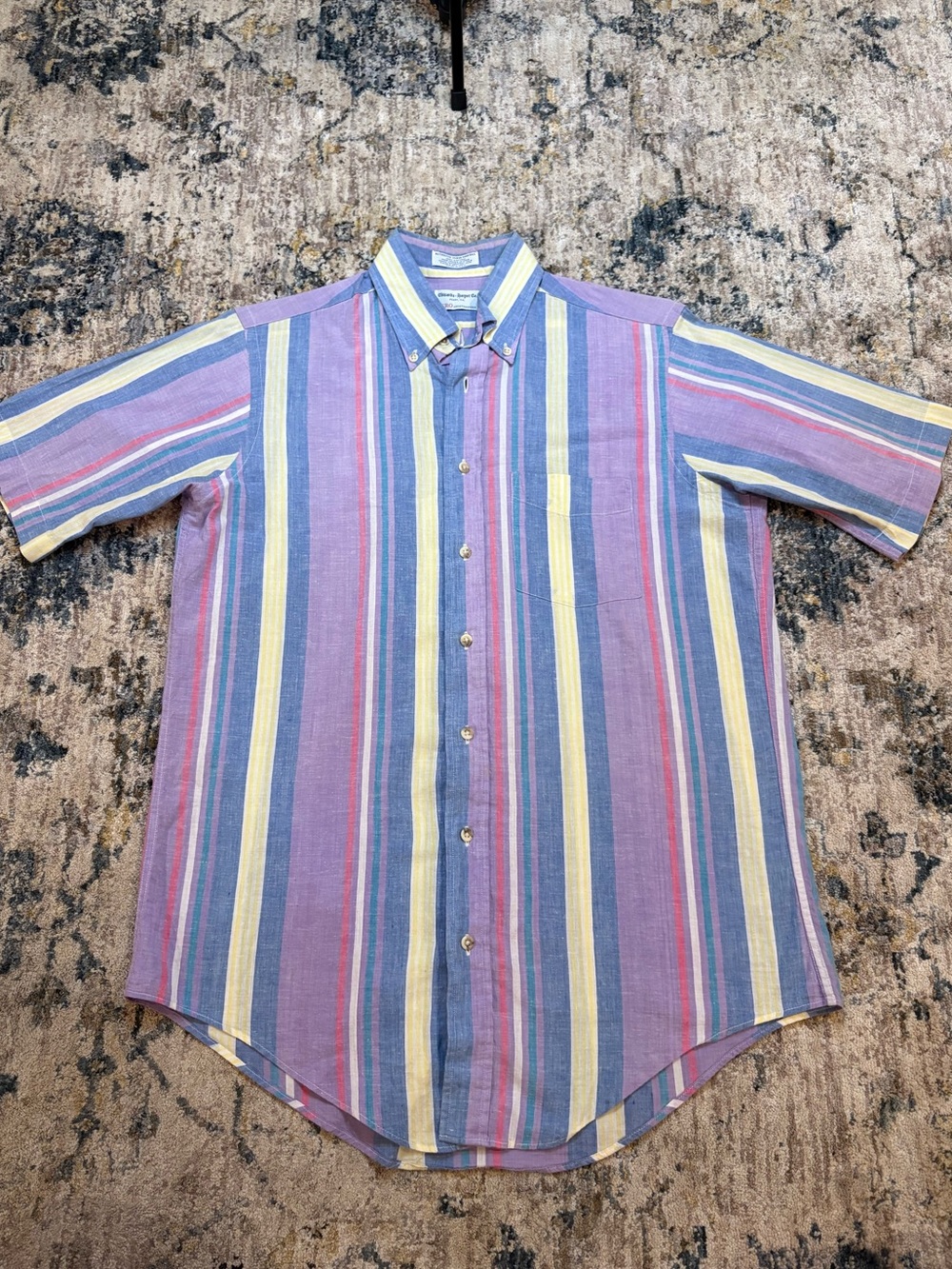 Vtg 70s RARE Sero Shirtmakers Authentic India Madras Shirt M Made In USA Preppy
